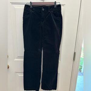 Eddie Bauer Black Velour Straight Pants